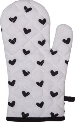 Gant De Cuisine Clayre & Eef 18*30 Cm Wit, Zwart Katoen Oiseaux Gant De Cuisine Gants De Cuisine -Fournitures De Cuisine Boutique 739x1200 2