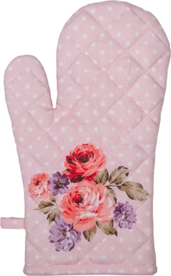 Clayre & Eef Gant De Cuisine 18*30 Cm Rose, Violet Katoen Roses Gant De Cuisine Gants De Cuisine -Fournitures De Cuisine Boutique 745x1200 3