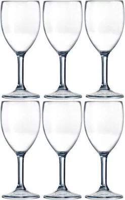 6x Arcoroc Outdoor Perfect Verre à Vin SAN Plastique Dur 300 Ml - Verres De Camping / Pique-nique Incassables