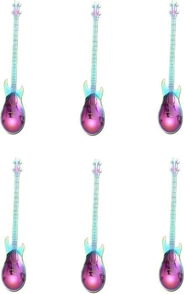 Guitare 6 Cuillères à Café - Cuillère à Café En Acier Inoxydable - Cuillère à Thé Et à Café - Multi 1 Guitare 6 Cuillères à Café - Cuillère à Café En Acier Inoxydable - Cuillère à Thé Et à Café - Multi