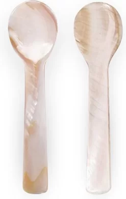 Cuillères à Caviar - Set De 2 Pièces - Cuillères Rose Pearl - Amuse -bouche - Dessert - Cuillères à Oeufs -