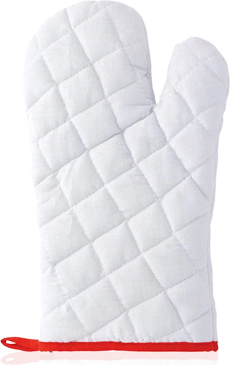 Gant De Cuisine / Gant De Cuisine Blanc Avec Bord Rouge De Textiles De Cuisine - Gants De Cuisine - Mitaines De Four / Gants De Cuisine - Textile De Cuisine 1 Gant De Cuisine / Gant De Cuisine Blanc Avec Bord Rouge De Textiles De Cuisine - Gants De Cuisine - Mitaines De Four / Gants De Cuisine - Textile De Cuisine