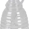 Clayre & Eef Pot à Miel Avec Cuillère Ø 10*14 Cm / 450 Ml Glas Transparent Avec Bocal De Rangement Couvercle Bocal De Rangement Bocal De Rangement