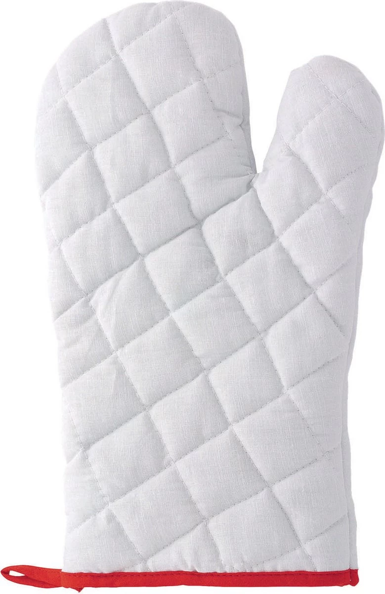Gant De Cuisine / Gant De Cuisine Blanc Avec Bord Rouge De Textiles De Cuisine - Gants De Cuisine - Mitaines De Four / Gants De Cuisine - Textile De Cuisine 2 Gant De Cuisine / Gant De Cuisine Blanc Avec Bord Rouge De Textiles De Cuisine - Gants De Cuisine - Mitaines De Four / Gants De Cuisine - Textile De Cuisine – Image 2