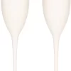 2x Verres à Champagne/prosecco Incassables Plastique Blanc 15 Cl/150 Ml - Verres/flûtes à Champagne Incassables