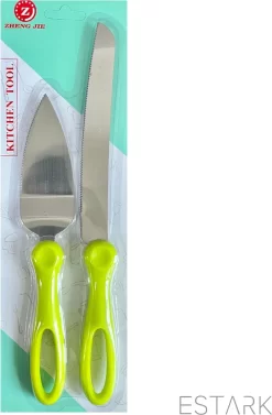 ESTARK® Pelle à Gâteau 2x - Set De 2 Pièces Pelles à Tarte - Plastique - Métal - Couverts - Couteau à Gâteau - Pelle à Gâteau - Couper Et Servir Le Gâteau - 2 Pièces Vert -Fournitures De Cuisine Boutique 787x1200