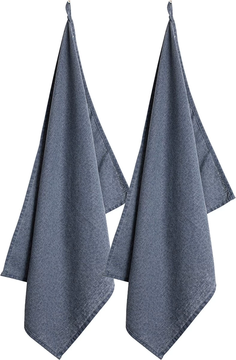 Laura Ashley Kitchen Linen Collectables - Laura Ashley Set 2 Essuies De Vaisselle Wild Clématite Blauw 2 Laura Ashley Kitchen Linen Collectables - Laura Ashley Set 2 Essuies De Vaisselle Wild Clématite Blauw – Image 2