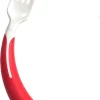 Fourchette Pour Gaucher, Couverts Adaptés Avec Poignée Courbée à Gauche. Poignée Antidérapante, Rouge.