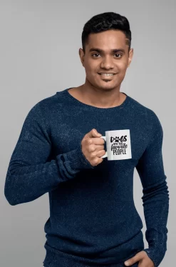 Les Chiens Sont Ma Tasse En Céramique De Personnes Préférées, Tasse Pour Les Propriétaires De Chiens, Un Cadeau Pour Les Amoureux Des Chiens, Tasse Cadeau Avec Patte Mignonne, D015-184W, 11 Oz,