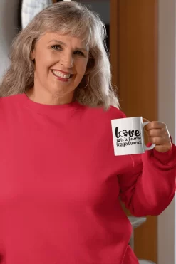 L'amour Est Une Tasse En Céramique De Mot à Quatre Pattes, Tasses De Propriétaire De Chien, Tasse De Café Avec La Copie Mignonne De Patte, Belle Tasse Pour L'amant De Chien, D015-198W, 11oz,