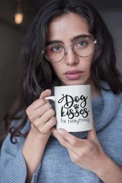 Dog Kisses Fix Everything Mug En Céramique, Mug Cadeau Drôle, Cadeau Pour Les Amoureux Des Chiens, Mugs Pour Propriétaires De Chiens, Mug De Qualité, D015-018W, 11oz, -Fournitures De Cuisine Boutique 799x1200 7