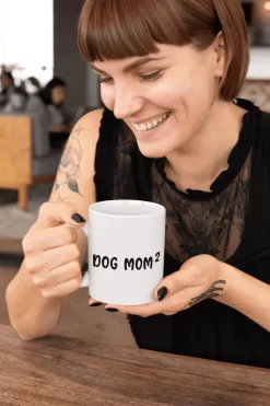 Chien Mom 2 Tasse En Céramique, Tasse Cadeau Pour Les Mamans De Chien, Une Tasse De Cadeau Drôle Pour Votre Maman, Café à Café Pour Les Mamans De Chien, D015-142W, 11 Oz,