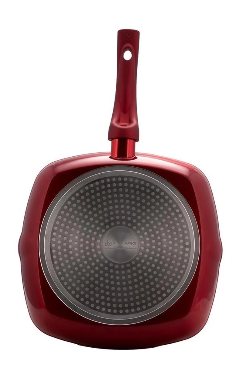 Edënbërg Red Line - Casseroles De Luxe - Set - 2 X Poêle à Frire Surélevée + Poêle à Griller - Revêtement Antiadhésif 3 Couches - Rouge 4 Edënbërg Red Line - Casseroles De Luxe - Set - 2 X Poêle à Frire Surélevée + Poêle à Griller - Revêtement Antiadhésif 3 Couches - Rouge – Image 4