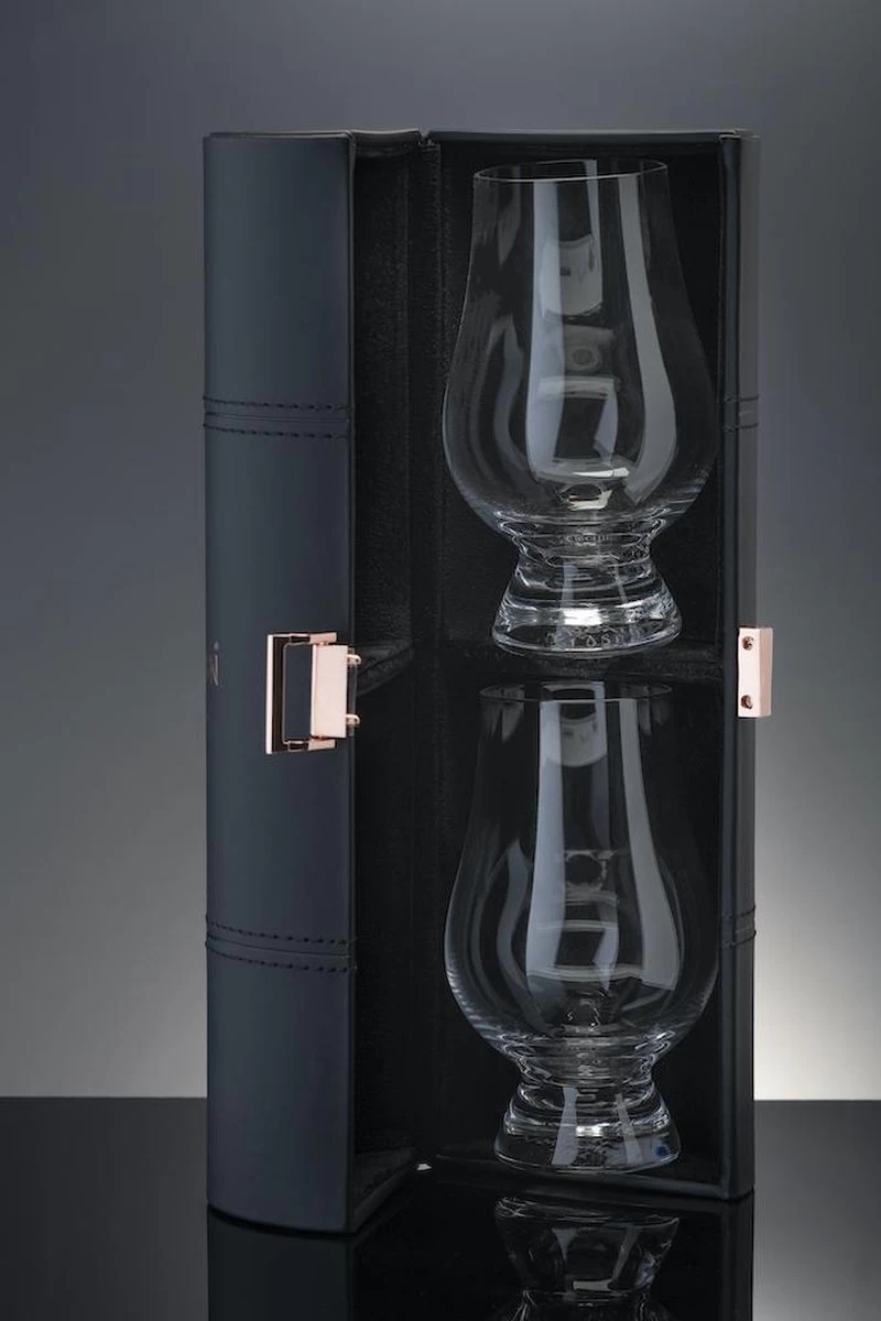 Set De Voyage Glencairn Avec 2x Verres à Whisky | Cristal | Handgemaakt En Ecosse | Dans Un Coffret De Voyage / Cadeau En Cuir Exclusif 2 Set De Voyage Glencairn Avec 2x Verres à Whisky | Cristal | Handgemaakt En Ecosse | Dans Un Coffret De Voyage / Cadeau En Cuir Exclusif – Image 2
