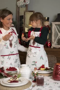 Gants De Cuisine Clayre & Eef 16*30 Cm Wit, Feuilles De Houx En Katoen Rouge Gants De Cuisine -Fournitures De Cuisine Boutique 800x1200 61