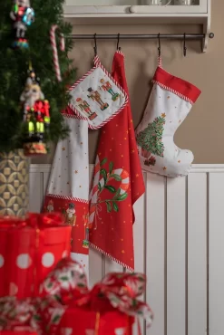 Clayre & Eef Manique 20*20 Cm Wit Rouge Katoen Carré Casse-noix Vidange Manique Aide à L'égouttage -Fournitures De Cuisine Boutique 801x1200 19