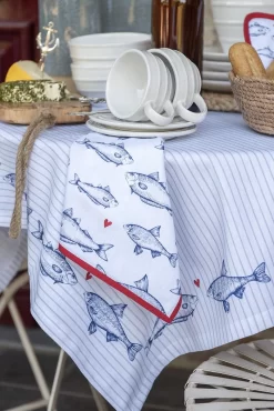 Clayre & Eef Gant De Four 18x30 Cm Wit Blauw Katoen Pêche Four Gant Cadeau Pour Elle -Fournitures De Cuisine Boutique 801x1200 25