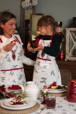 Clayre & Eef Pot Holder Enfant 16*16 Cm Wit, Feuilles De Houx En Katoen Rouge, Renne Carré Drain Pot Holder -Fournitures De Cuisine Boutique 801x1200 30