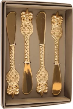 Baroque - Couteau à Beurre - Arts De La Table Couteaux à Beurre En Acier Inoxydable Cuivre - 21x14,5x4,5 - Étain -Fournitures De Cuisine Boutique 804x1200 1