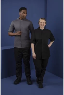 Southside Band Collar Veste De Chef Anthracite - Southside BB712- S - Catering & Professional -Fournitures De Cuisine Boutique 814x1200 9