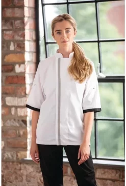 Whites Southside Veste De Chef Unisexe Manches Courtes Wit - Whites Chefs Clothing B998-M -Fournitures De Cuisine Boutique 816x1200 16