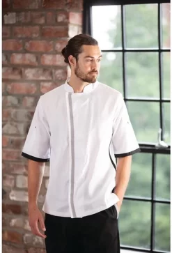 Whites Southside Veste De Chef Unisexe Manches Courtes Wit - Whites Chefs Clothing B998-M -Fournitures De Cuisine Boutique 816x1200 19