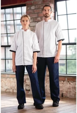 Whites Southside Veste De Chef Unisexe Manches Courtes Wit - Whites Chefs Clothing B998-M -Fournitures De Cuisine Boutique 816x1200 20