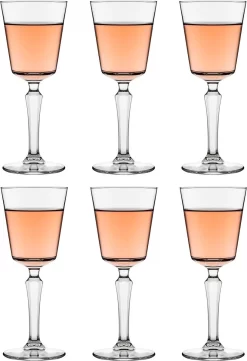 Verre à Vin Libbey SPKSY - 260 Ml / 26 Cl - 6 Pièces - Lavable Au Lave-vaisselle - Design Vintage - Haute Qualité - Design Elegant