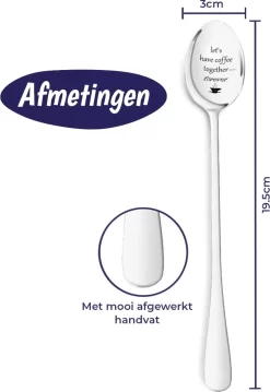 Cuillère Avec Texte - "Let's Have Coffee Together Forever" - 19.5cm - Cadeau Saint Valentin Pour Hem Ou Cheveux - Surprise Saint Valentin - Cuillère Décorée - Cuillère Longue - Cadeau -Fournitures De Cuisine Boutique 825x1200 1