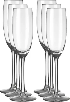 6x Flûtes à Champagne/ Flûtes Transparentes Plaza 190 Ml -19 Cl - Verres De Champagne - Boissons Champagne - Flûtes à Champagne