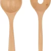 Couverts à Salade Krumble - Set De 2 - Couverts à Laitue - Cuillères à Laitue - Ensemble à Salade - Fourchette Et Cuillère à Salade - Ustensiles De Cuisine - 2 Pièces - Bois - Marron