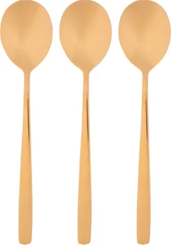 Altom Design Noble Pure Gold - Cuillères à Café Or 3 Pièces 15cm - Cuillères à Dessert Or - Cuillères à Latte