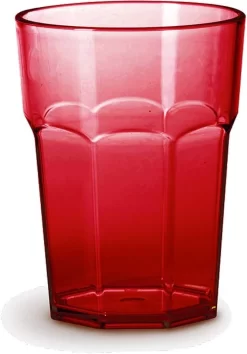 Ensemble De Verres à Eau En Plastique Design Omada, Contenu 42,5 Cl. Ils Sont Idéaux Pour Les Boissons Ou Les Long Drinks, Passe Au Lave-vaisselle, Made In Italy, Empilable, Linea Unglassy, ​​​​Couleur Rouge -Fournitures De Cuisine Boutique 838x1200
