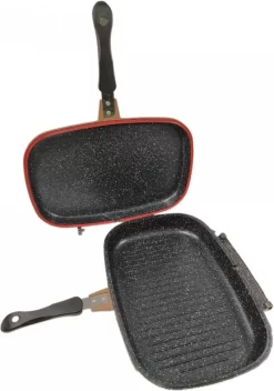 Poêle à Griller Double Homevero - Revêtement En Marbre Avec Revêtement Antiadhésif - 36x25cm - Poêle à Griller Réversible - Poêle à Griller Double -Fournitures De Cuisine Boutique 843x1200 1