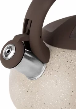 Bouilloire Sifflante Florina '' Lava'' - Bouilloire - Bouilloire - Acier Inoxydable Avec Revêtement En Pierre - 2,5L - Convient à L'induction - Poignée Cool Touch - Marron / Beige -Fournitures De Cuisine Boutique 848x1200 1