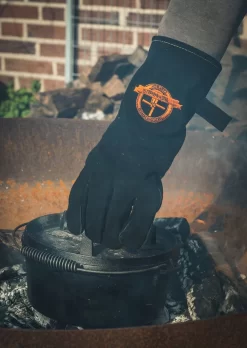 Gants De BBQ En Cuir The Windmill - Ensemble De 2 Pièces - Cuir Noir - Coutures Kevlar -Fournitures De Cuisine Boutique 852x1200 1