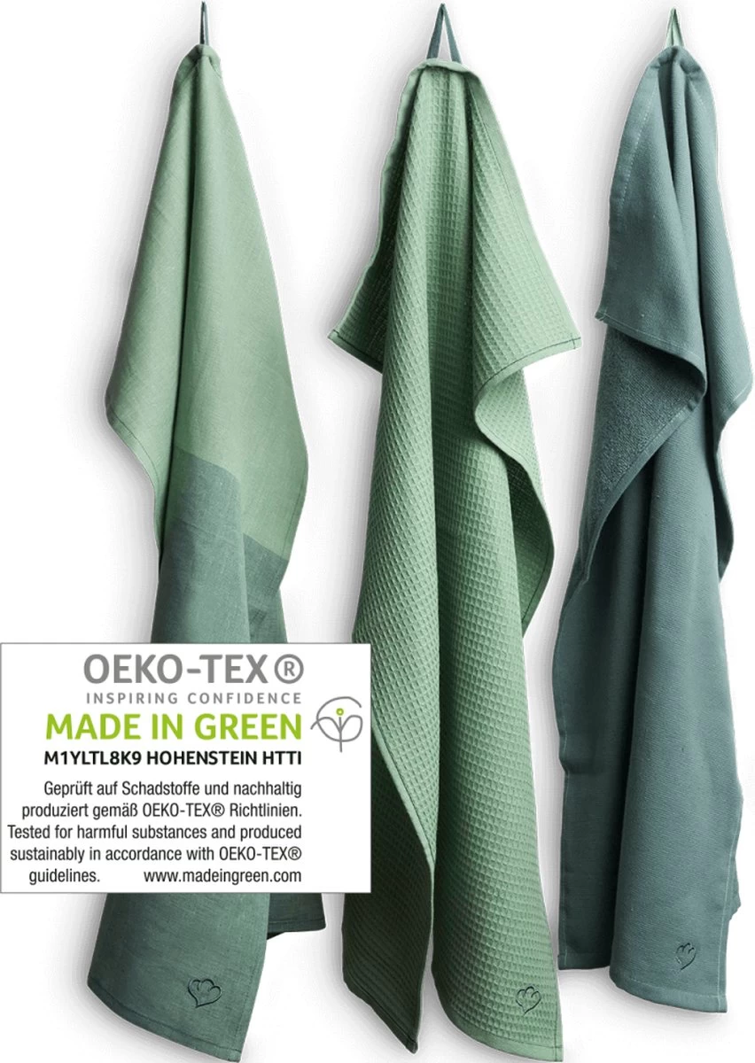 Springlane Set De Torchons 3 Pièces - Coton Et Lin - Torchon, Chiffon à Polir, Serviette à Main Mint 11 Springlane Set De Torchons 3 Pièces - Coton Et Lin - Torchon, Chiffon à Polir, Serviette à Main Mint – Image 11