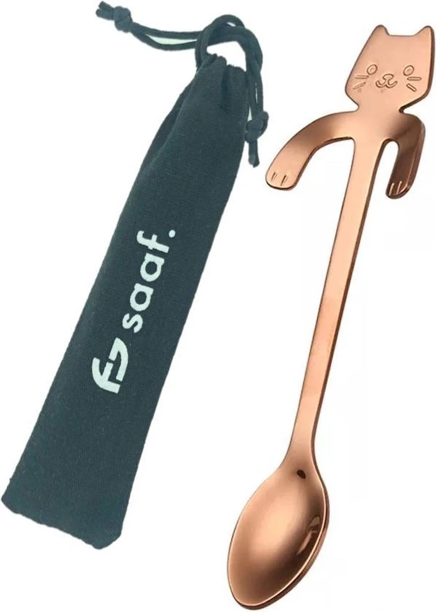 6 Cuillères à Café Hanging Cat - Café Et Thé - Cuillère à Motif De Chat - Cuillère à Café - Acier Inoxydable - Or Rose 4 6 Cuillères à Café Hanging Cat - Café Et Thé - Cuillère à Motif De Chat - Cuillère à Café - Acier Inoxydable - Or Rose – Image 4