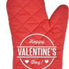 Gant De Cuisine Rouge Happy Valentine's Day | Cadeau Saint Valentin Femme Mari | Saint Valentin Pour Hommes Femmes | Cadeau De Saint Valentin Pour Lui Elle