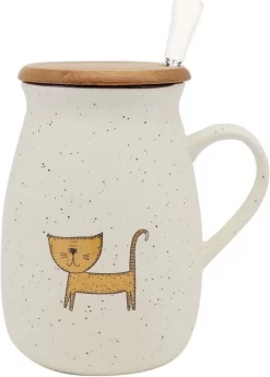 TuYines Tasse à Café Avec Couvercle Chat Tasse Cappuccino Tasse à Café En Céramique Avec Cuillère 380 Ml Tasse Drôle Lait Café Style D -Fournitures De Cuisine Boutique 860x1200