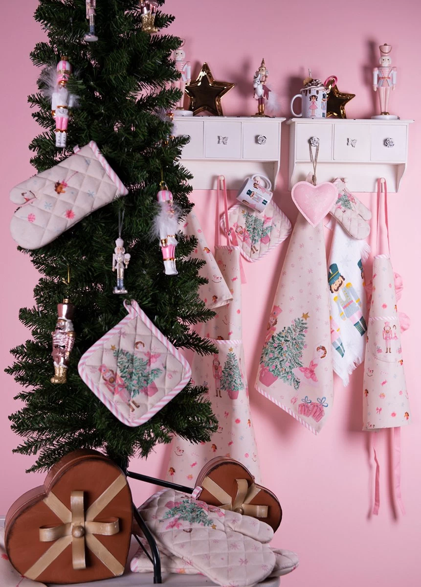 Clayre & Eef Manique 20*20 Cm Katoen Beige Rose Casse-Noisette Vidange Manique Aide à L'égouttage 5 Clayre & Eef Manique 20*20 Cm Katoen Beige Rose Casse-Noisette Vidange Manique Aide à L'égouttage – Image 5