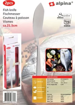 Alpina 8x Morceaux De Couteaux De Pêche En Acier Inoxydable De 21 Cm - Couteaux De Pêche - Passe Au Lave-vaisselle -Fournitures De Cuisine Boutique 866x1200