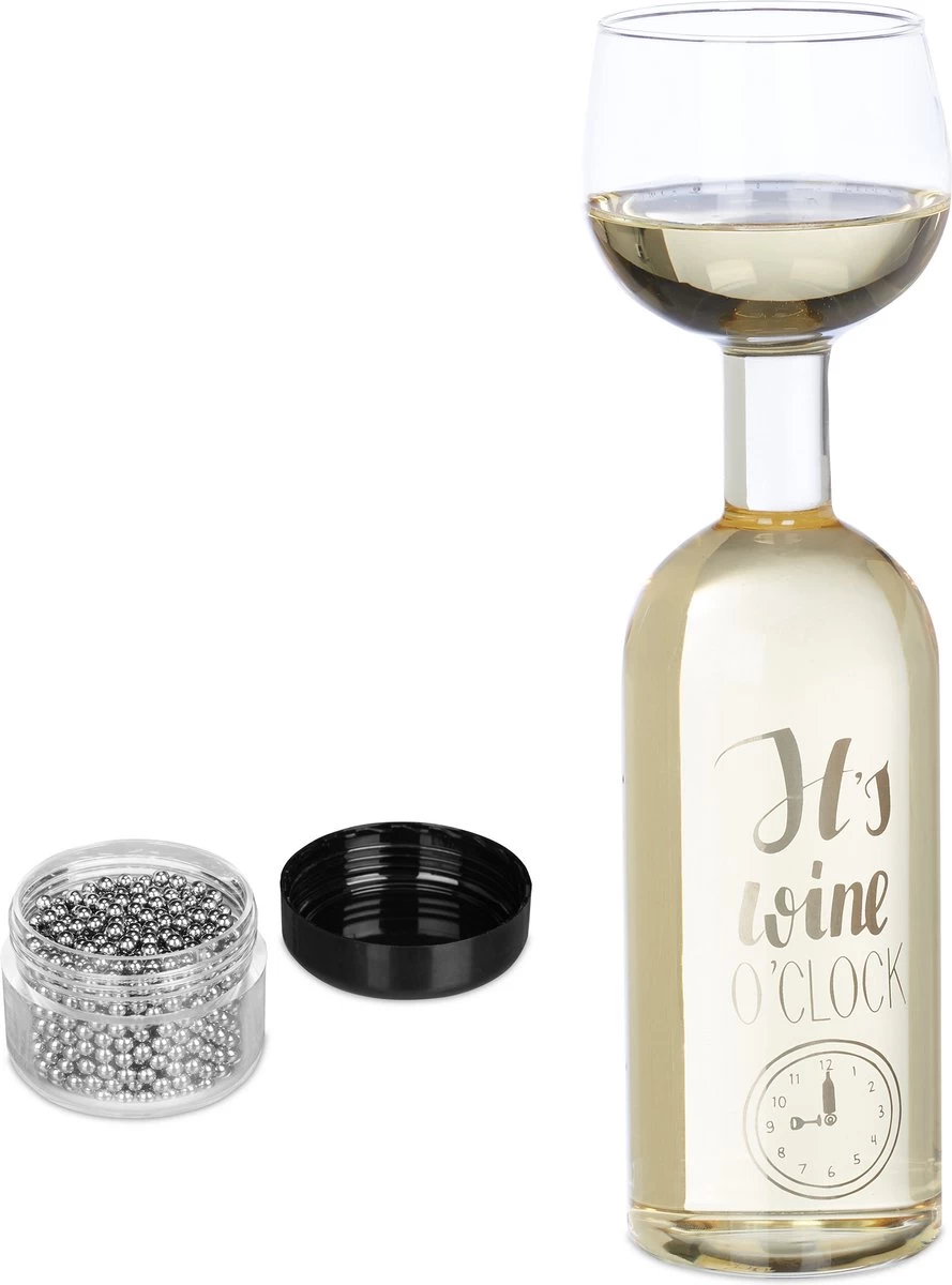 Bouteille De Vin Relaxdays Avec Verre - Y Compris Les Perles De Nettoyage - Verre à Vin Xxl - Dicton Drôle 1 Bouteille De Vin Relaxdays Avec Verre - Y Compris Les Perles De Nettoyage - Verre à Vin Xxl - Dicton Drôle
