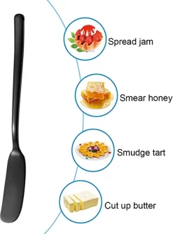 Doodadeals® | Couteau à Beurre Zwart Mat | Couteau à Beurre | Couteaux De Lubrification | Couteaux à Tapas | ACIER INOXYDABLE | 2 Pièces -Fournitures De Cuisine Boutique 890x1200