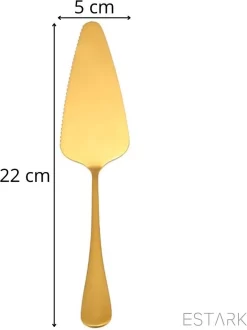 Pelle à Gâteau ESTARK® - Pelle à Gâteau - Pelle à Gâteau LUXURY - Coupe De Gâteau - Cuillère à Gâteau - Couteau à Gâteau - Couteau à Gâteau - Or - Acier Inoxydable - 22 Cm - Fournitures De Pâtisserie - Or -Fournitures De Cuisine Boutique 899x1200