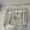 CPLA Bio Snack Fourchette Avec Tranchant 13cm BLANC 100 Pièces | 100% Compostable. Pour La Restauration Frites, Snack, Nourriture, Party Party