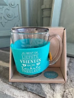 Miko Verre à Thé / Avec Texte Vous êtes La Plus Douce Petite Amie Et La Plus Belle Tasse De Thé / Cadeau / Anniversaire / Noël / Fête Des Pères / Fête Des Mères / Amitié