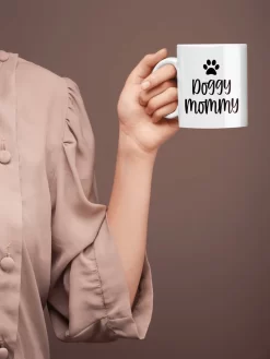 Tasse En Céramique Doggy Mommy, Design Uniek Pour Les Mamans Chien, Mug Cadeau Mignon Pour Les Mamans Chien, Idées Cadeaux Pour Les Amateurs De Café, D015-148W, 11 Oz,