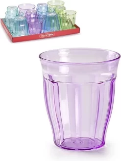 Set De 24x Verres à Boire / Verres à Limonade En Plastique Colorés 250 Ml - Verres à Jus / Verres à Eau Pour Enfants - Incassable