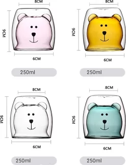 Loha- Party Set De Verres à Double Paroi Verres Ours à Double Isolation - Motif Animaux -Ensemble De Tasses-sans Vitrail D'oreille- Verres à Café- Verres à Thé -250ML-6 Pièces - Verres à Cappuccino -Verres à Latte Macchiato-Ensemble Cadeau 17 Loha- Party Set De Verres à Double Paroi Verres Ours à Double Isolation - Motif Animaux -Ensemble De Tasses-sans Vitrail D'oreille- Verres à Café- Verres à Thé -250ML-6 Pièces - Verres à Cappuccino -Verres à Latte Macchiato-Ensemble Cadeau -Fournitures De Cuisine Boutique 915x1200 1